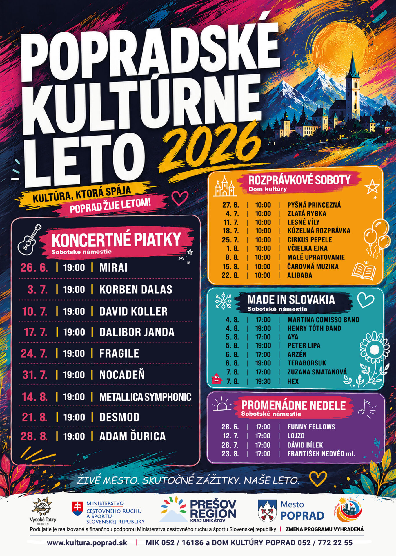 Popradské kultúrne leto 2026