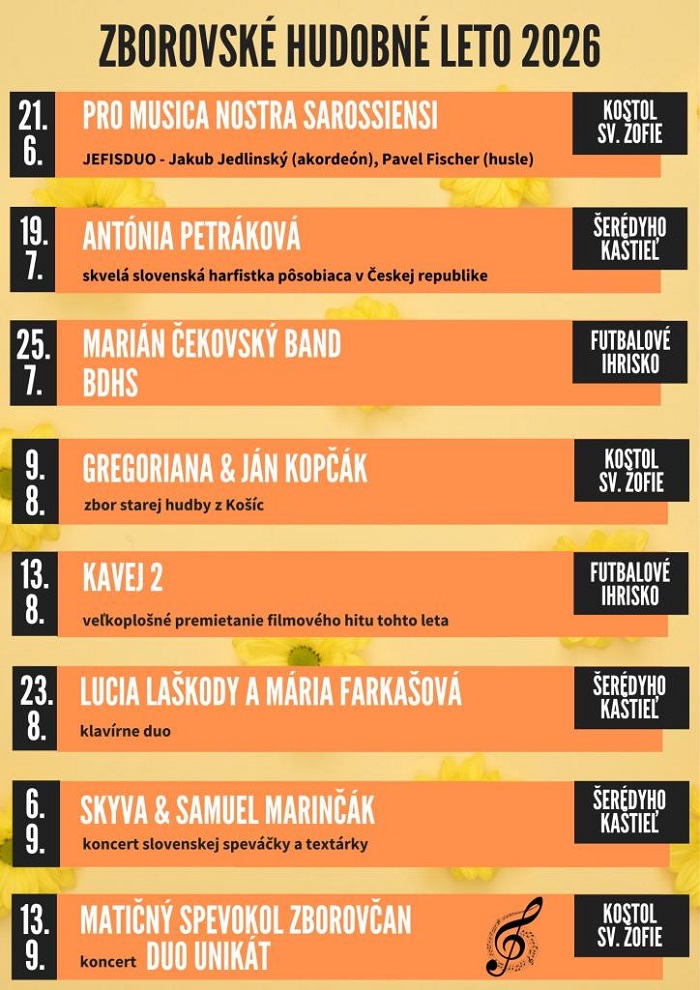 Zborovské hudobné leto 2026