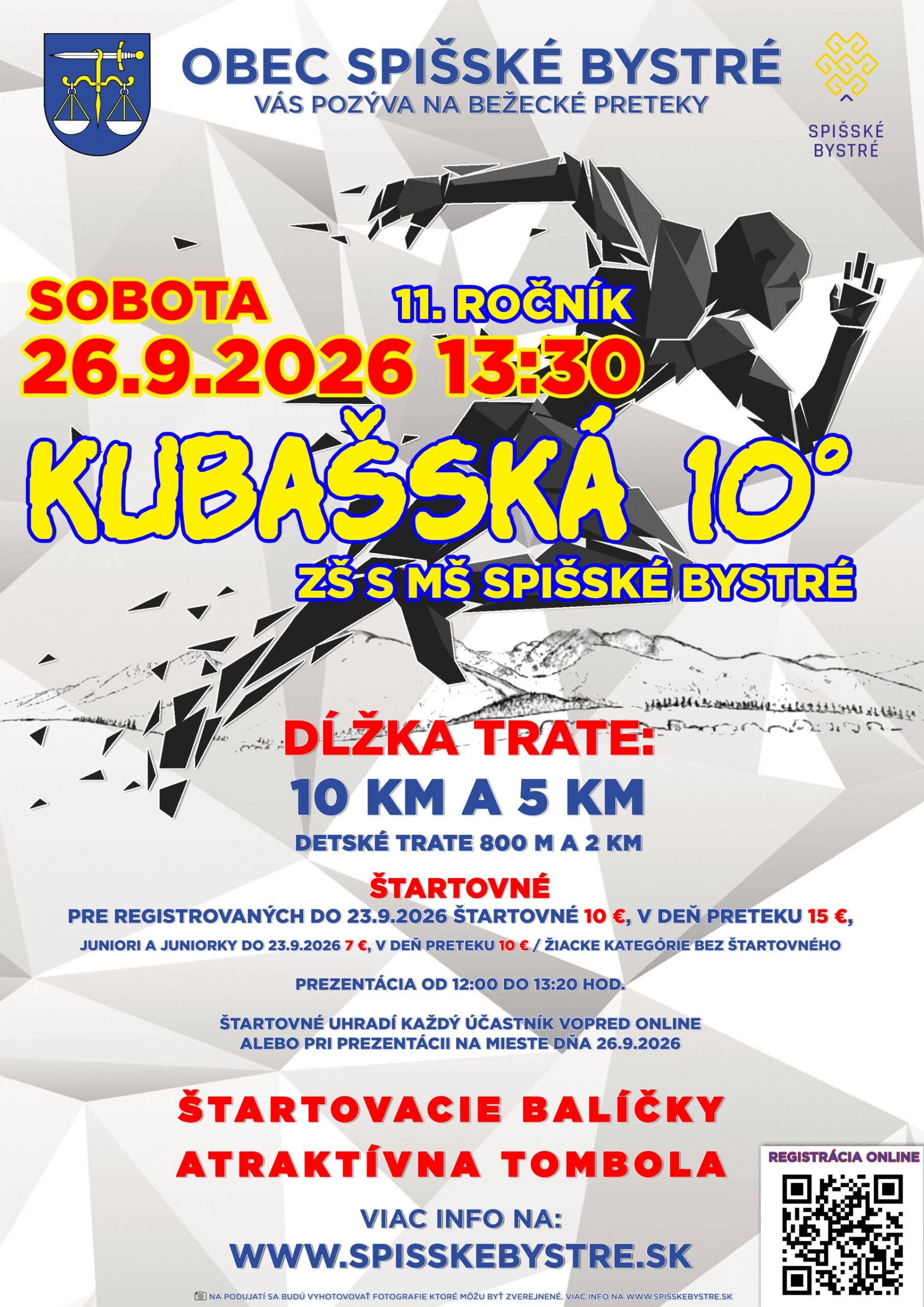 Plagát: Bežecké preteky – Kubašská 10°