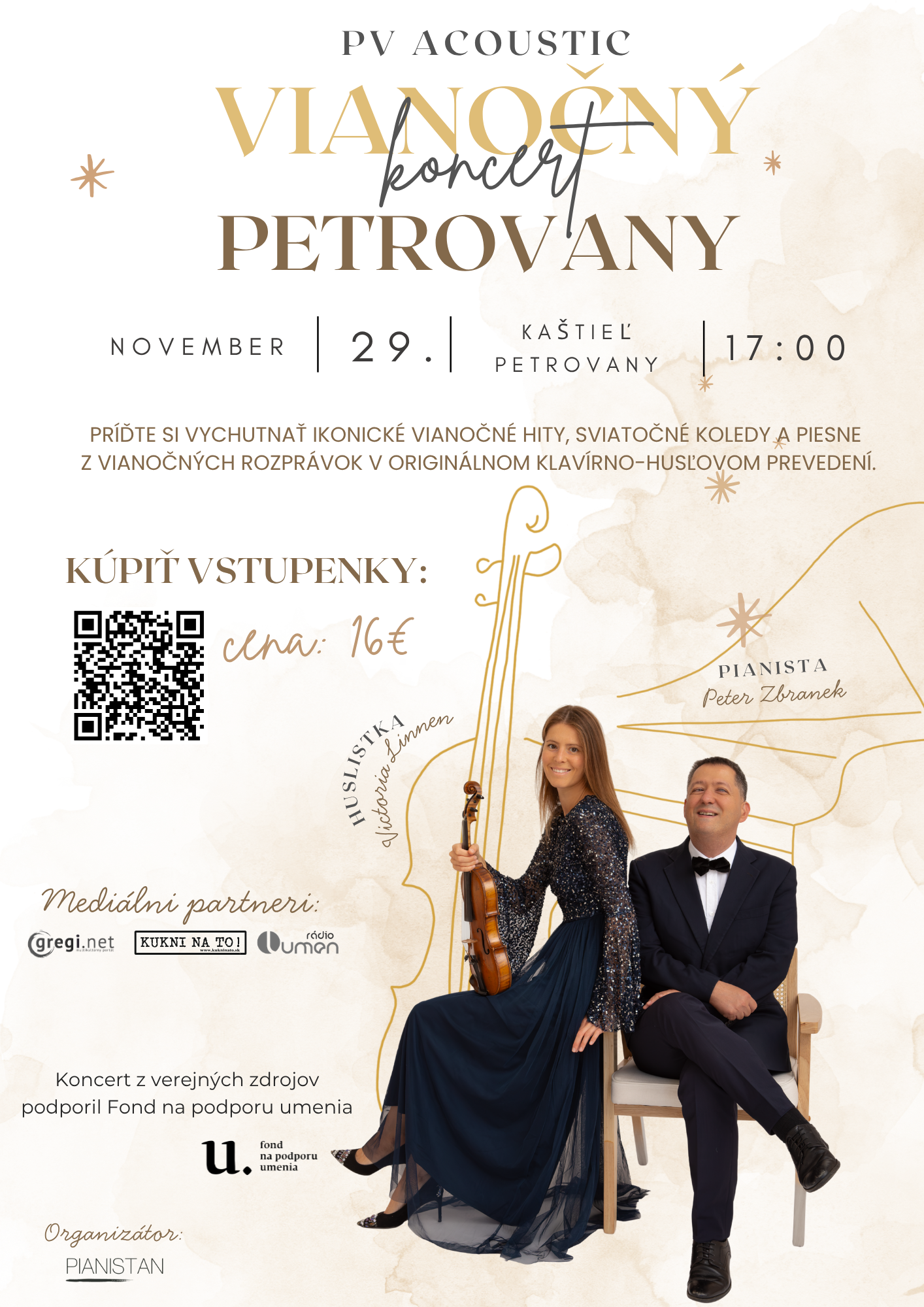 Foto: Vianočný koncert dua PV Acoustic v Kaštieli Petrovany
