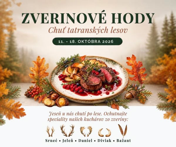 Zverinové hody & chuť tatranských lesov v Hoteli Club***